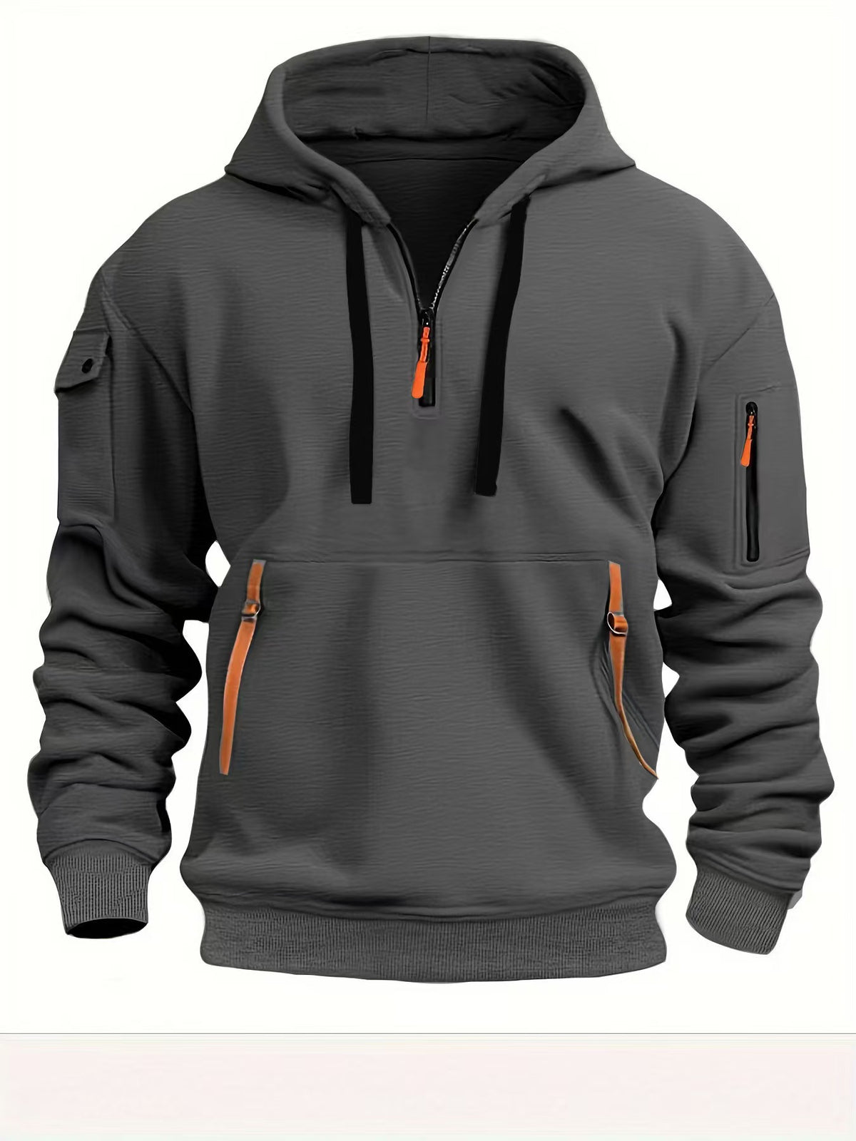 Zippered multi-pocket sporty casual jacket
